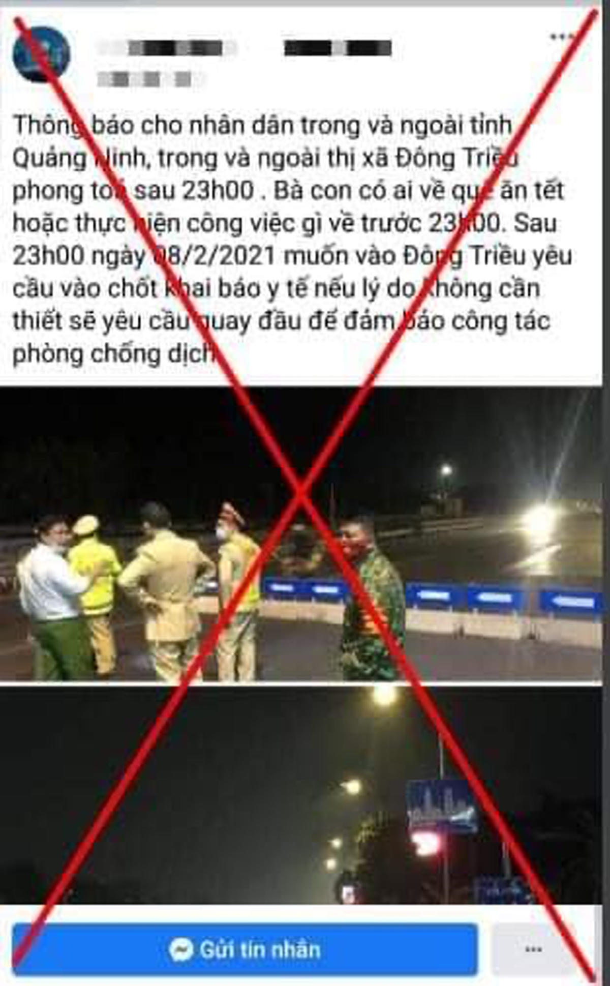 Nội dung thông tin một số chủ tài khoản Facebook đưa trên mạng xã hội làm nhiễu loạn thông tin và gây hoang mang, lo lắng cho nhân dân