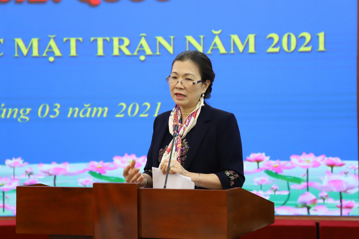 Phó Chủ tịch Trương Thị Ngọc Ánh phát biểu tại Hội nghị.