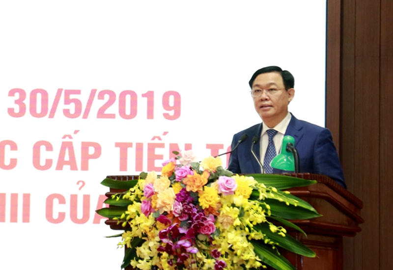 Bí thư Thành ủy Hà Nội Vương Đình Huệ phát biểu chỉ đạo