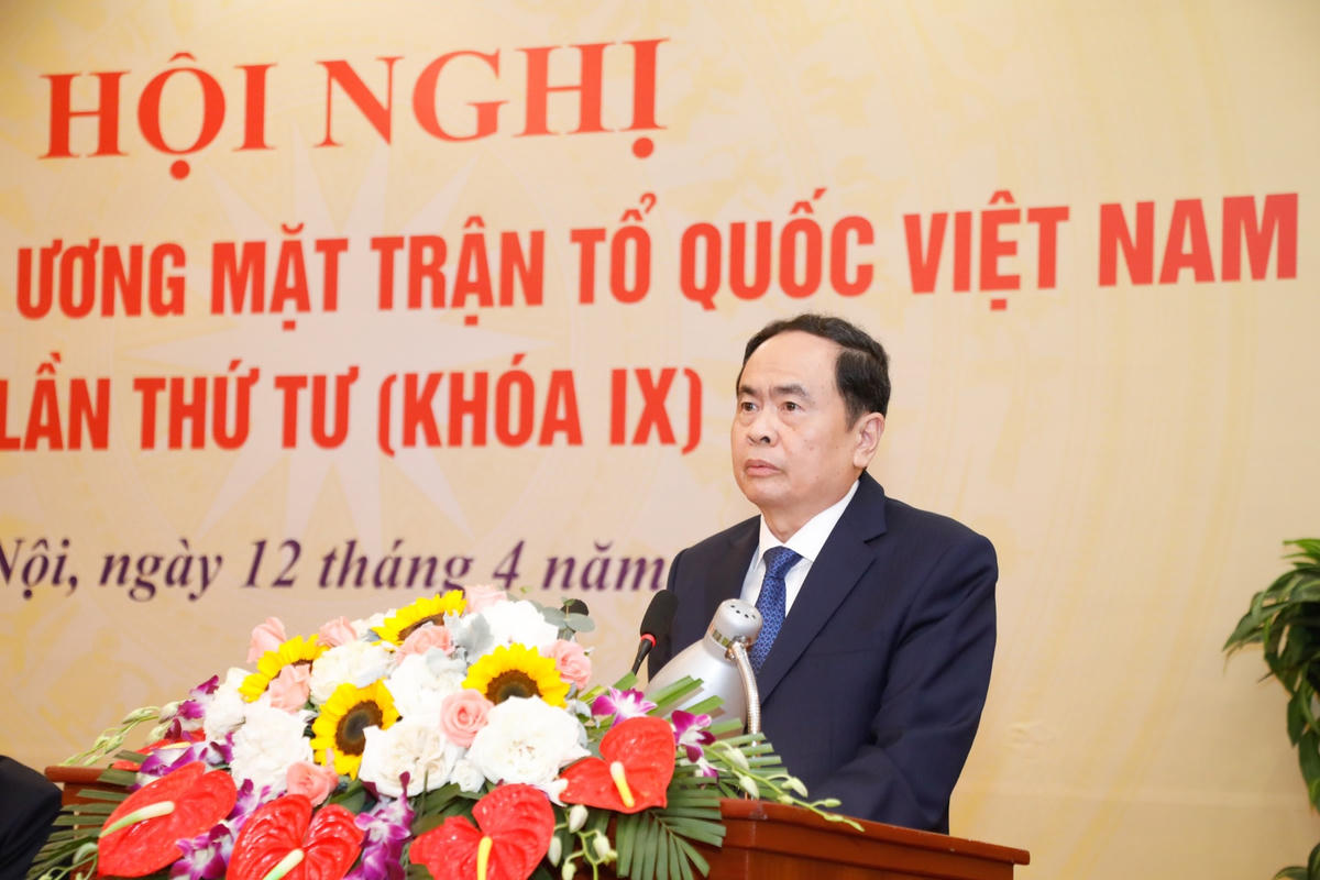 Phó Chủ tịch Thường trực Quốc hội, Chủ tịch UBTƯ MTTQ Việt Nam Trần Thanh Mẫn phát biểu khai mạc Hội nghị.
