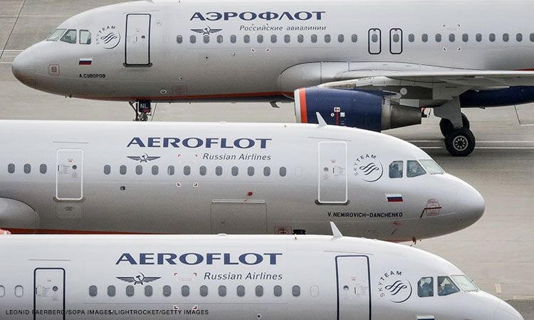 Máy bay thuộc hãng Aeroflot của Nga. Ảnh: CNN.