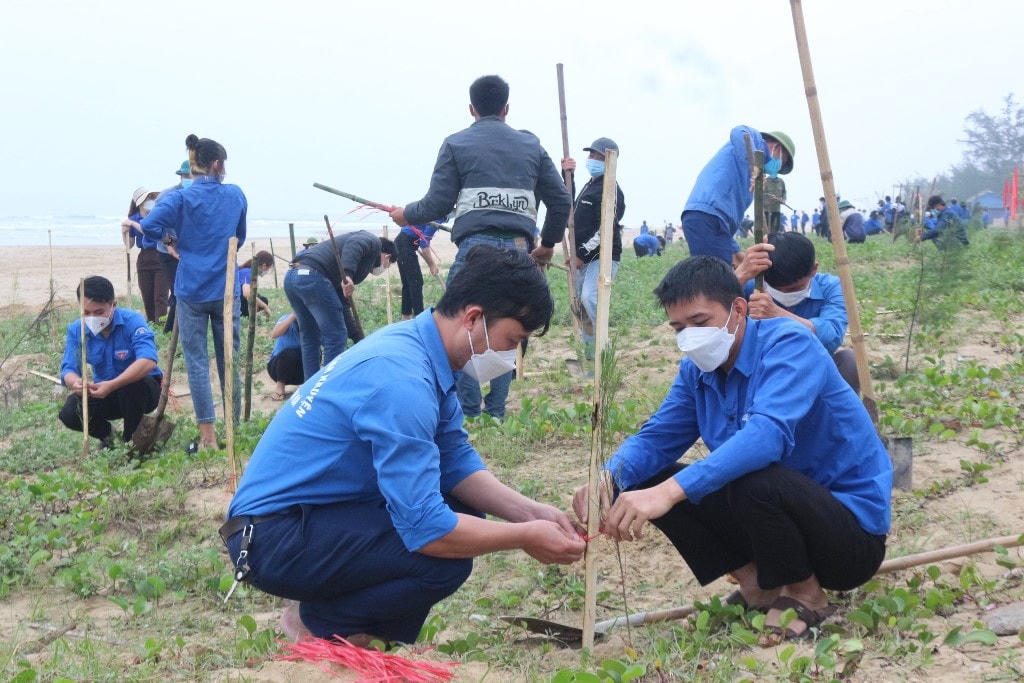Đông đảo đoàn viên thanh niên tham gia hoạt động ý nghĩa của BIDV.