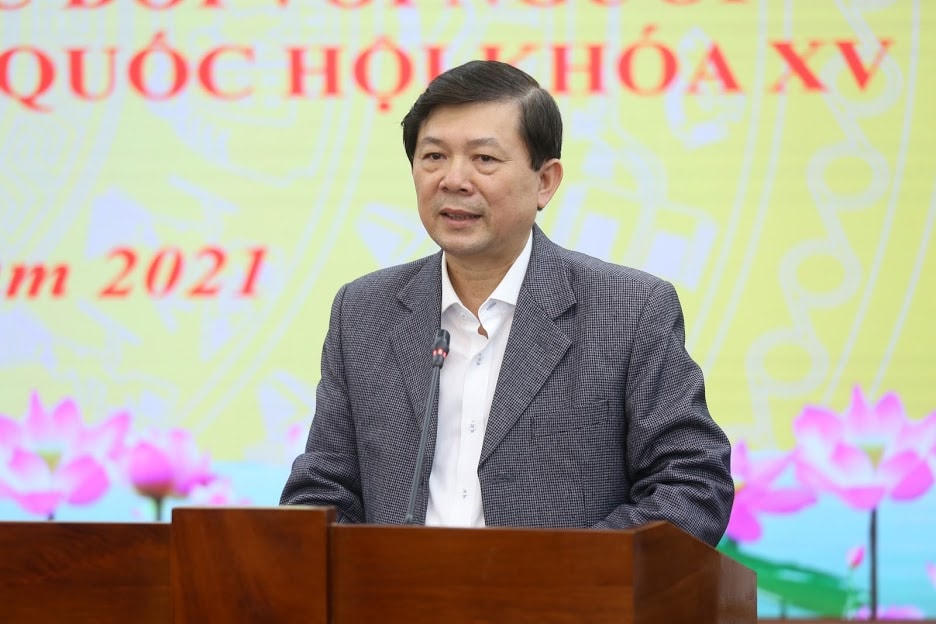Phó Chủ tịch UBTƯ MTTQ Việt Nam Nguyễn Hữu Dũng phát biểu tại Hội nghị.