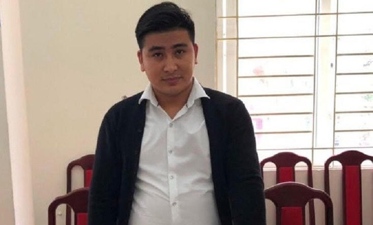 Đối tượng Bùi Văn Tấn tại cơ quan Công an.