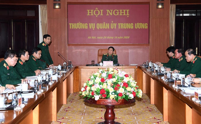 Thượng tướng Phan Văn Giang báo cáo nhanh về công tác ứng phó bão số 9.