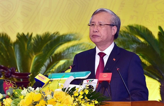 Thường trực Ban Bí thư Trần Quốc Vượng phát biểu chỉ đạo Đại hội.
