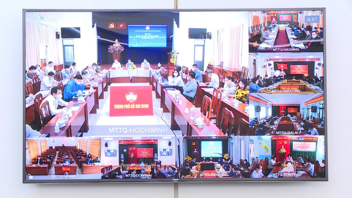 Hội nghị được truyền hình trực tuyến tới Ủy ban MTTQ 63 tỉnh, thành phố.