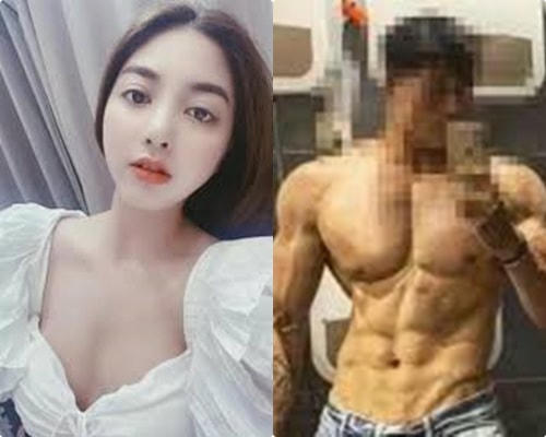Đối tượng Thảo ( khi chưa bị bắt ) và nam HLV thể hình.