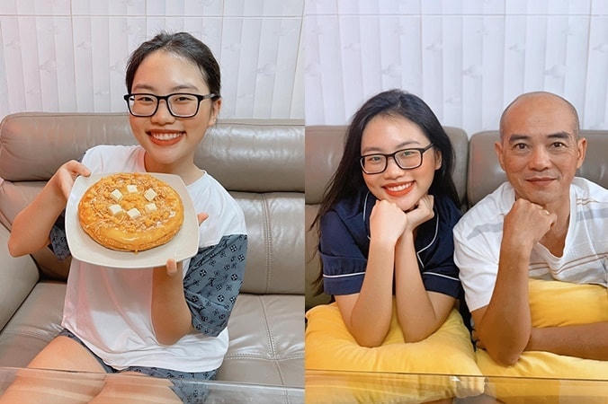 Phương Mỹ Chi tiết lộ mỗi năm vào dịp sinh nhật của bố, cô đều tự tay làm một loại bánh vì mua gì ônĐàm g cũng không thích. Năm nay, cô lần đầu thử nghiệm lám bánh bông lan trứng muối và cả nhà ai cũng khen ngon. Trải qua nhiều chuyện, cô mong bố luôn khỏe để tận hưởng nhiều niềm vui, hạnh phúc cùng gia đình. Cả gia đình Phương Mỹ Chi từng dương tính với Covid-19 nhưng may mắn đã điều trị khỏi tại nhà.