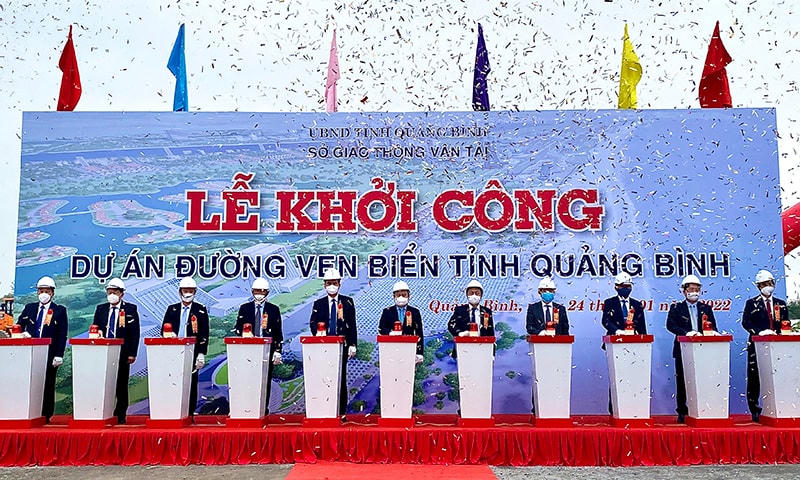 Lễ khởi công dự án thành phần 1 tuyến đường ven biển tỉnh Quảng Bình.