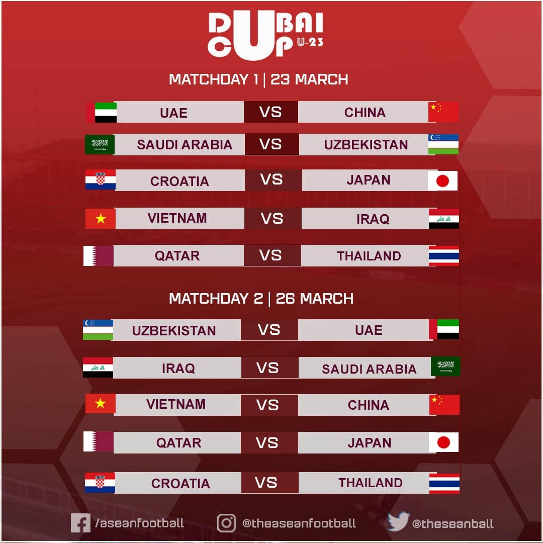 Lịch thi đấu vòng một Dubai Cup.