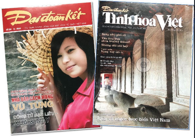 Đại Đoàn Kết nguyệt san số cuối cùng và Tinh hoa Việt số đầu tiên.  