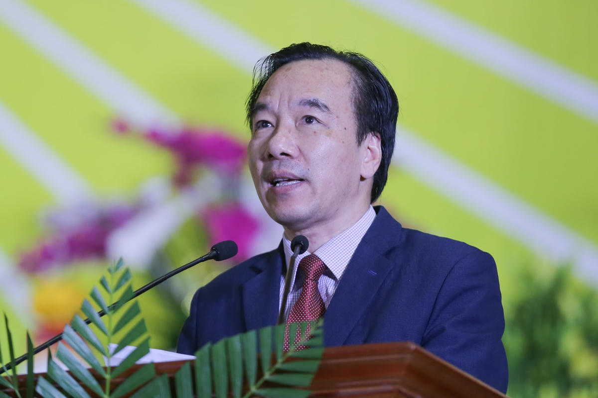 Phó Chủ tịch Ủy ban Trung ương MTTQ Việt Nam Ngô Sách Thực phát biểu tại buổi lễ. Ảnh: Lê Anh Dũng.
