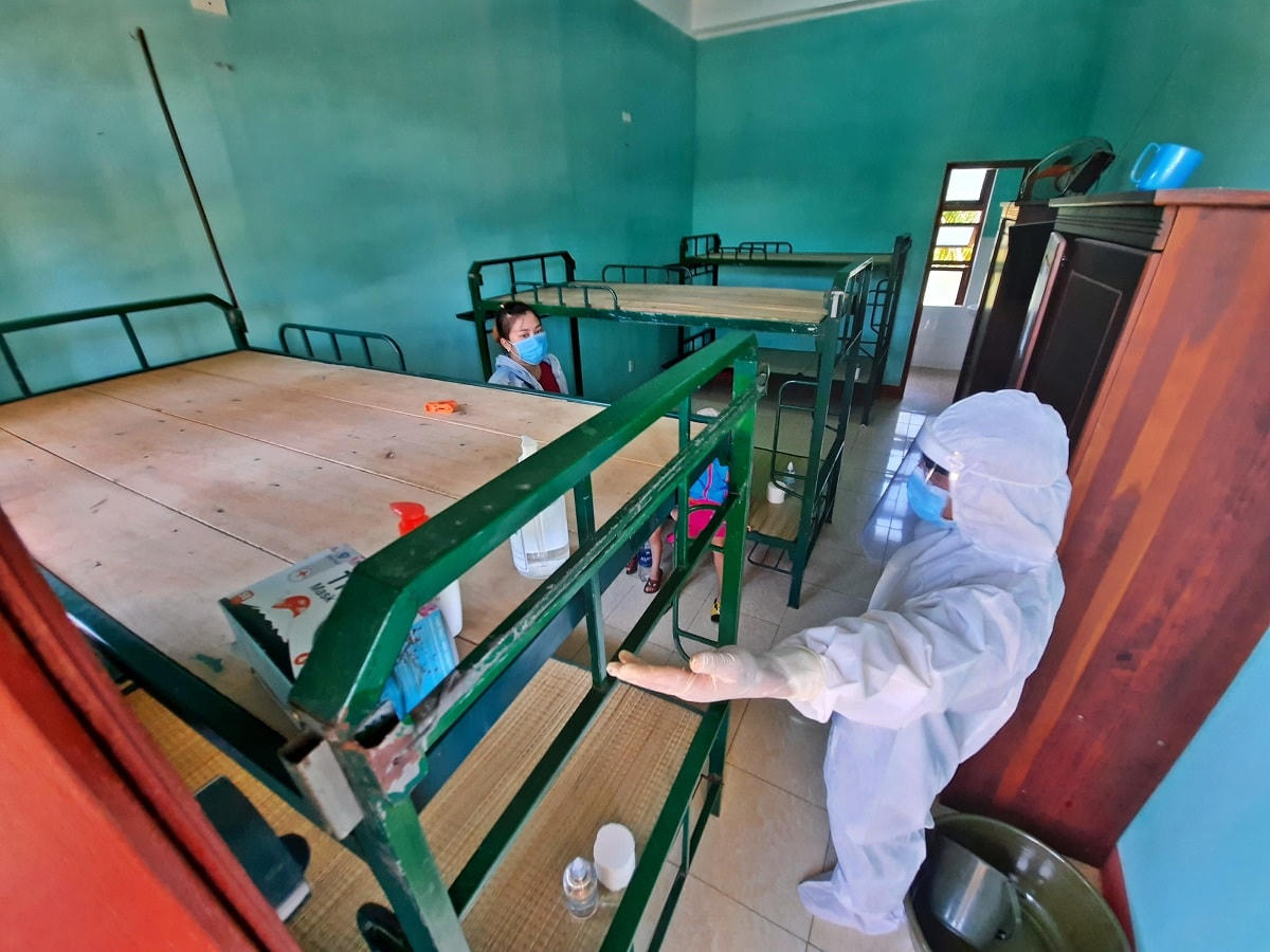 Các công dân từ Đà Nẵng trở về được bố trí khu cách ly an toàn.
