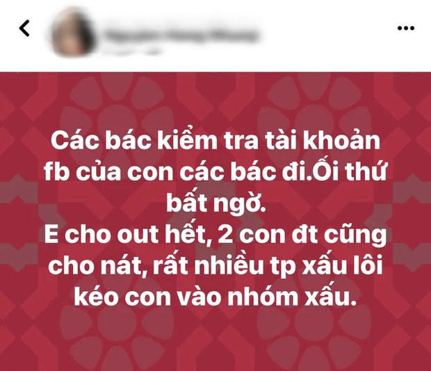 Chia sẻ của vợ nghệ sĩ Xuân Bắc trên trang facebook cá nhân.