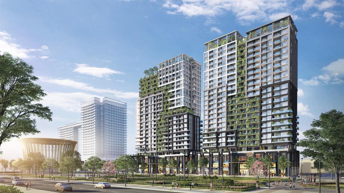 Legacy Gate tọa lạc tại vị trí đắc địa trung tâm phố biển Sầm Sơn. Ảnh phối cảnh minh họa.