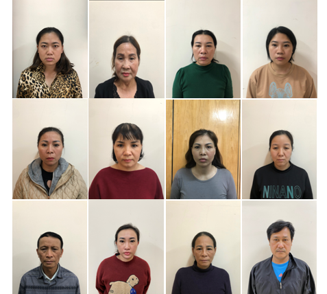 Nhóm đối tượng đánh bạc tại cơ quan công an.