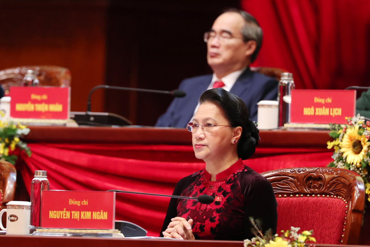 Chủ tịch Quốc hội Nguyễn Thị Kim Ngân tham gia Đoàn Chủ tịch điều hành Đại hội.