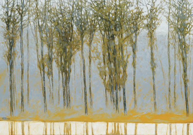 Tác phẩm "Tháng Giêng" của họa sĩ Đặng Tiến.