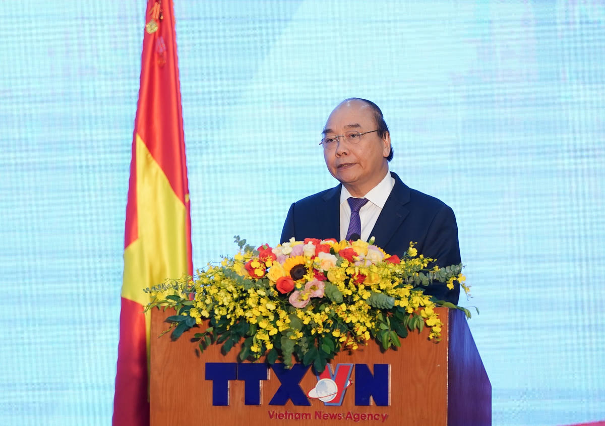 Thủ tướng Nguyễn Xuân Phúc phát biểu tại lễ kỷ niệm. Ảnh: VGP/Quang Hiếu.