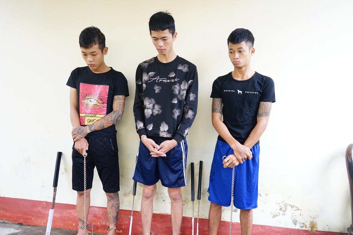 3 đối tượng Hà, Tân và Định tại cơ quan Công an.