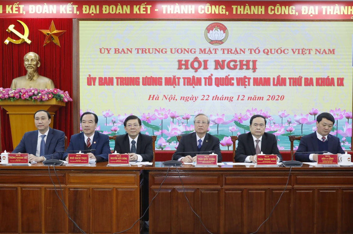 Hội nghị UBTƯ MTTQ Việt Nam lần thứ ba, khóa IX. Ảnh: Quang Vinh.