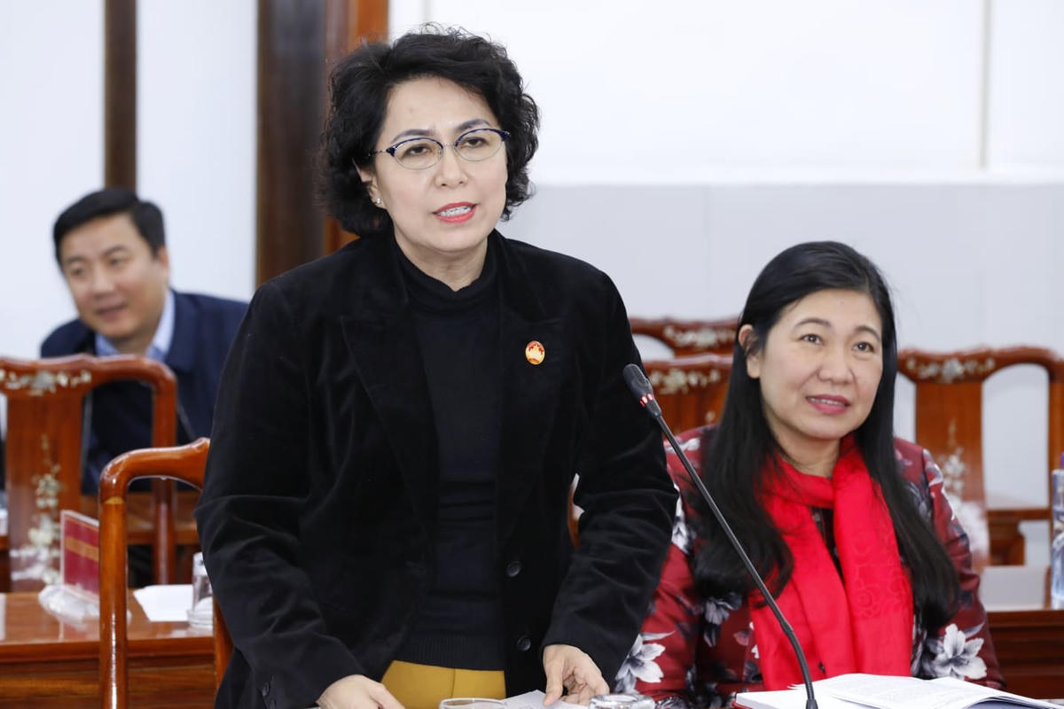 Bà Tô Thị Bích Châu, Chủ tịch Ủy ban MTTQ Việt Nam TP Hồ Chí Minh phát biểu tại Hội nghị. Ảnh: Quang Vinh.