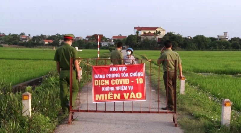 Hà Nam đã thiết lập vùng cách ly y tế đối với thôn 5 Đồng Yên, xã Chân Lý và thôn Nội Đọ, xã Bắc Lý, huyện Lý Nhân. Nguồn: Dân trí.