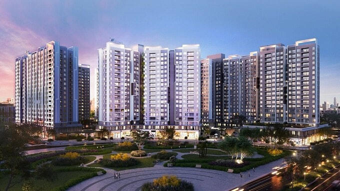 Westgate tọa lạc tại trung tâm hành chính Bình Chánh với quy mô gần 2.000 căn hộ. Ảnh phối cảnh: An Gia.