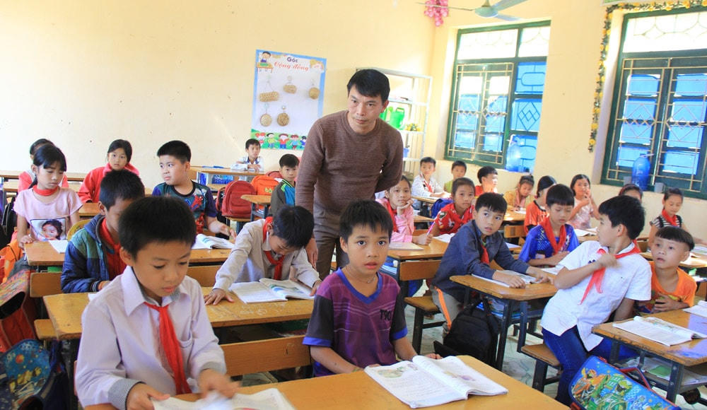Lớp học tại Trường Tiểu học xã Lâm Phú.