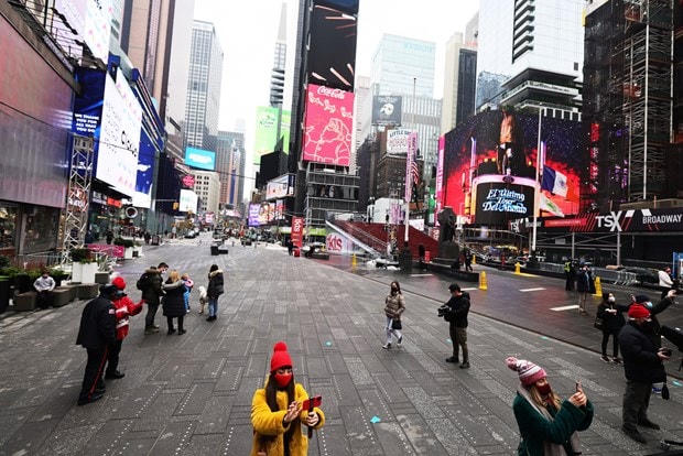 Khung cảnh đìu hiu tại New York trước thềm đón năm mới. (Ảnh: Flipboard).