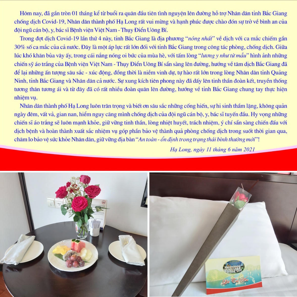 Món quà nhỏ người dân TP Hạ Long dành cho đoàn.