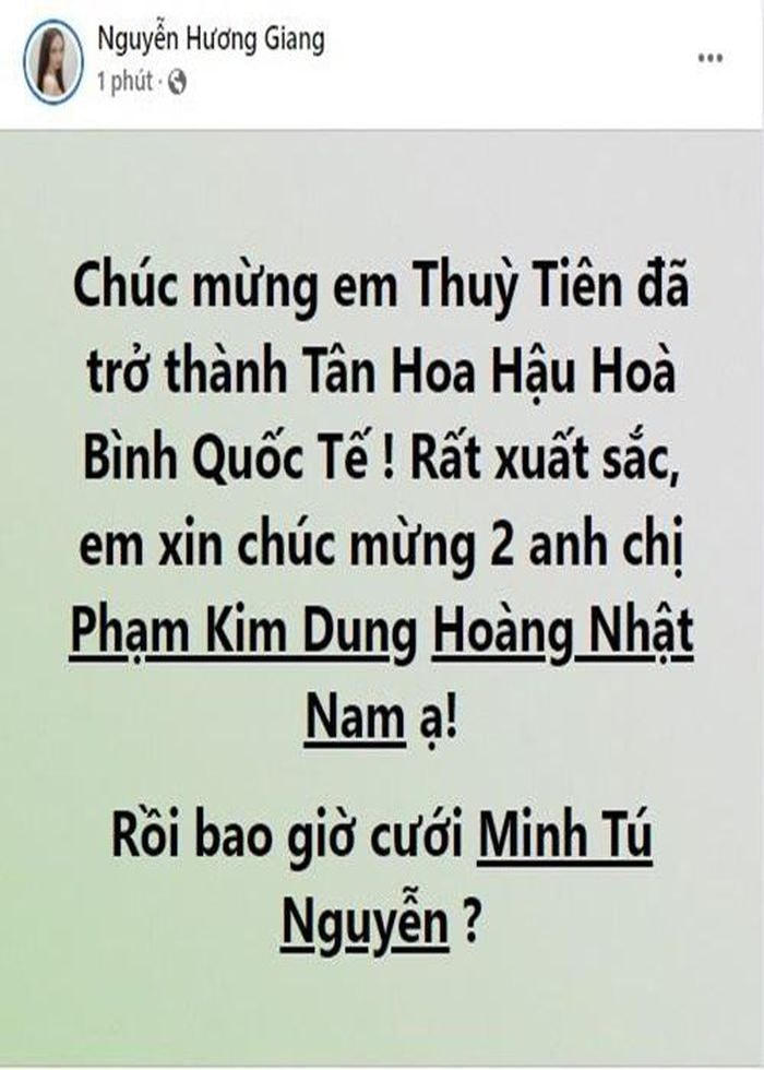 Sau khi đăng quang, Thùy Tiên nhận được lời chúc mừng từ nhiều sao Việt.