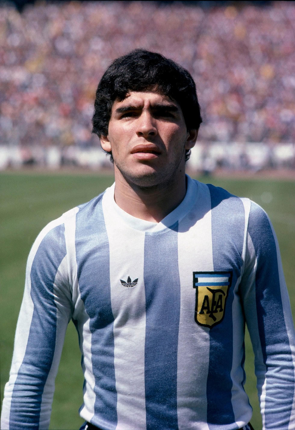 Maradona trong màu áo đội tuyển Argentina năm 1979, khi ông 19 tuổi.