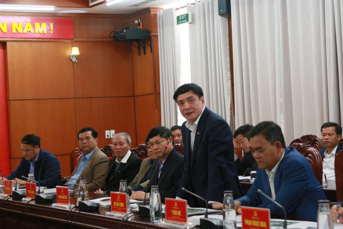 Ông Bùi Văn Cường, Uỷ viên Trung ương Đảng, Bí thư Tỉnh uỷ Đắk Lắk phát biểu.