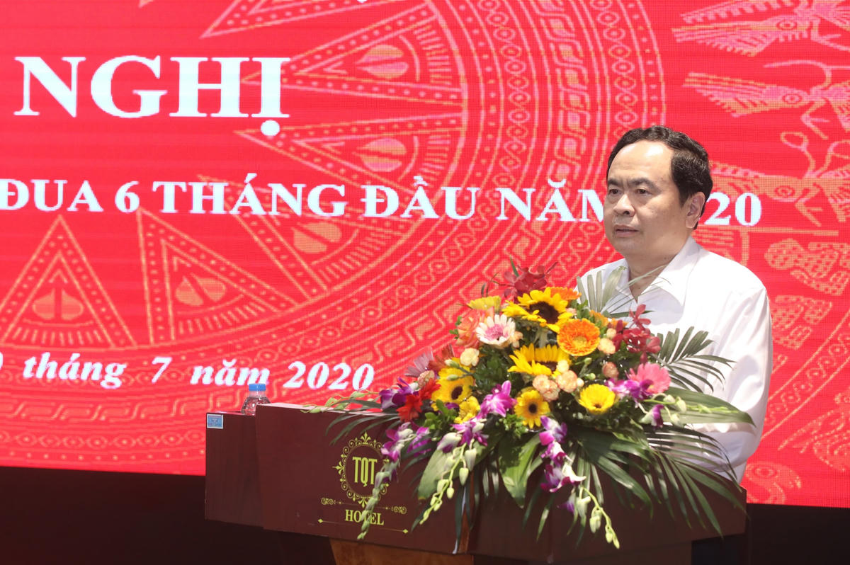 Chủ tịch Trần Thanh Mẫn phát biểu tại Hội nghị. Ảnh: Quang Vinh.