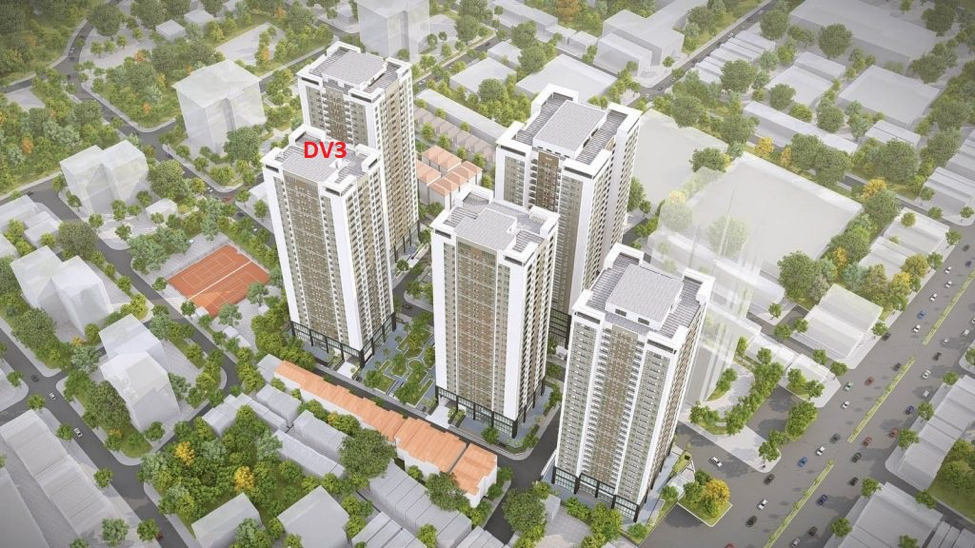 Tòa căn hộ DV03 sắp ra mắt tại dự án Rose Town.