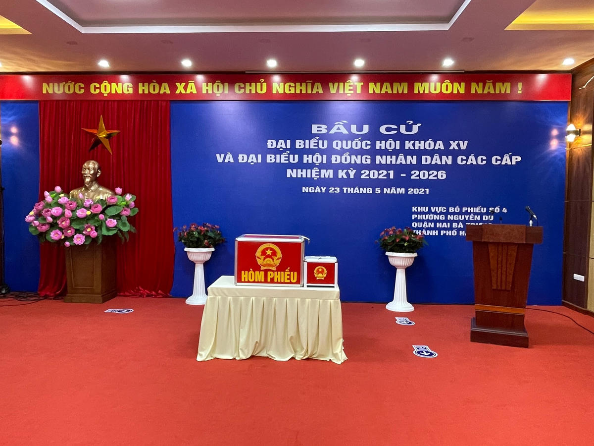 Hà Nội: Khu vực bỏ phiếu số 4, phường Nguyễn Du đã sẵn sàng cho giờ bầu cử 