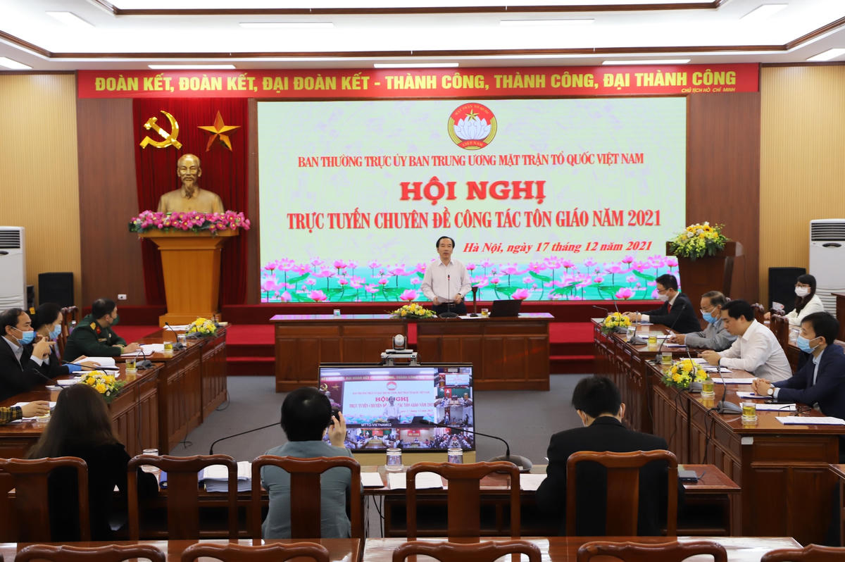 Quang cảnh Hội nghị tại điểm cầu UBTƯ MTTQ Việt Nam.