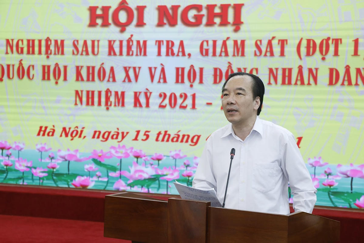 Phó Chủ tịch UBTƯ MTTQ Việt Nam Ngô Sách Thực phát biểu tại Hội nghị.