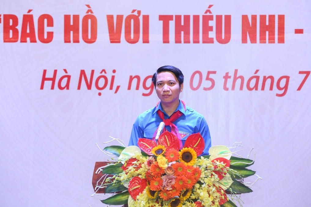 Bí thư Trung ương Đoàn Thanh niên Cộng sản Hồ Chí Minh Nguyễn Ngọc Lương phát biểu tại buổi Lễ.