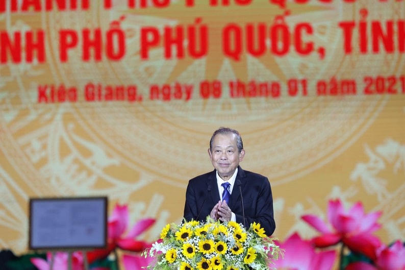 Phó Thủ tướng Thường trực Chính phủ Trương Hòa Bình phát biểu tại sự kiện.