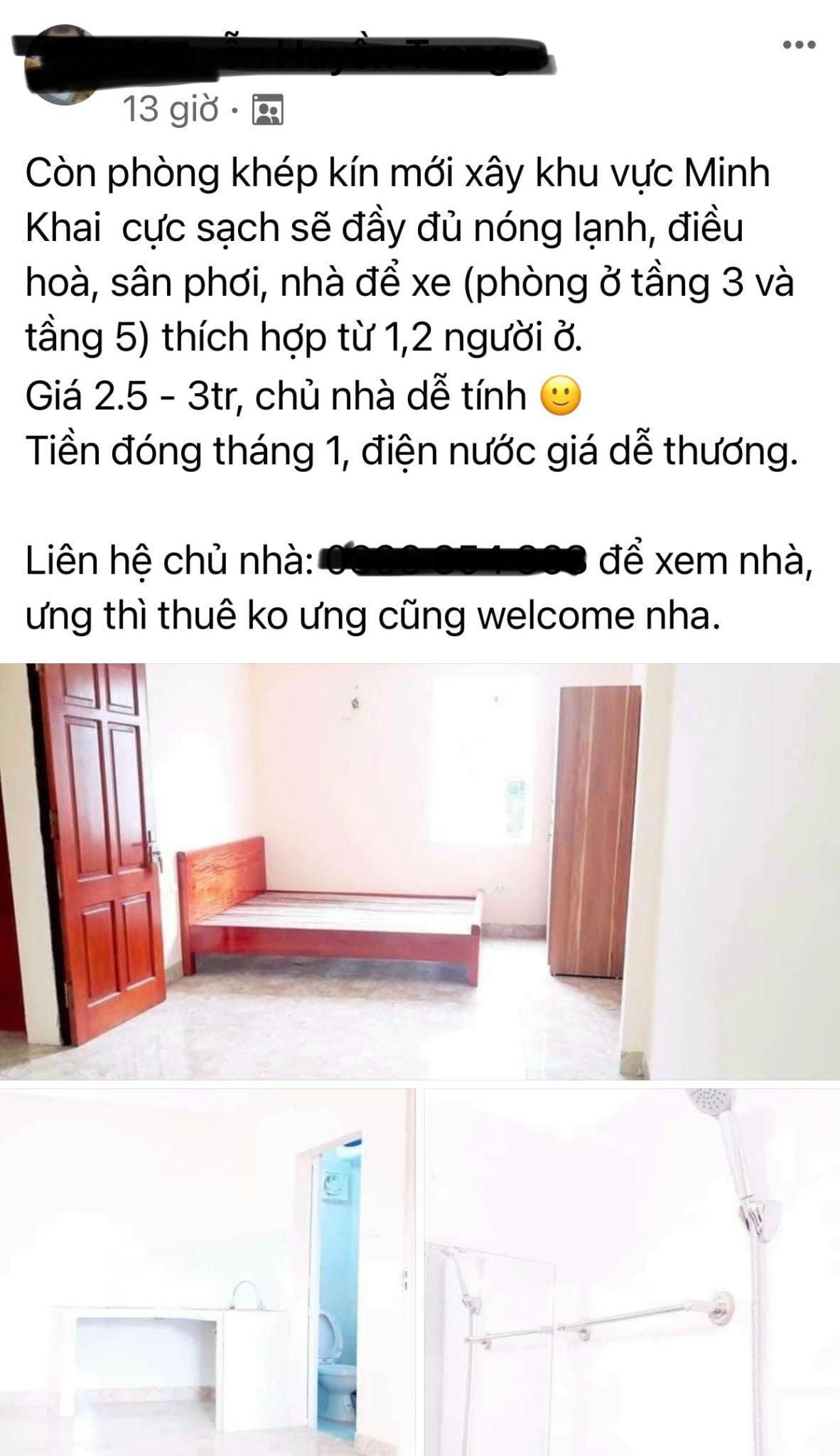 Các chủ nhà trọ đăng tải thông tin cho thuê nhà trên các hội nhóm mạng xã hội.