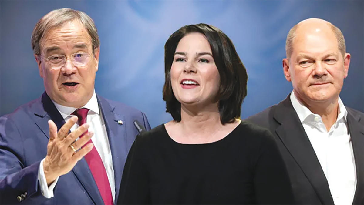 Từ trái qua các ứng viên Thủ tướng Đức được cho là tiềm năng: Armin Laschet (CDU/CSU), Annalena Baerbock (Đảng Xanh) và Olaf Scholz (SPD). Nguồn: Financial Tmes.