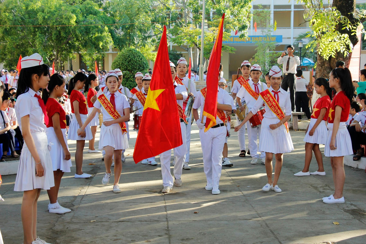 Học sinh TP Tam Kỳ trong ngày lễ khai giảng năm học mới.