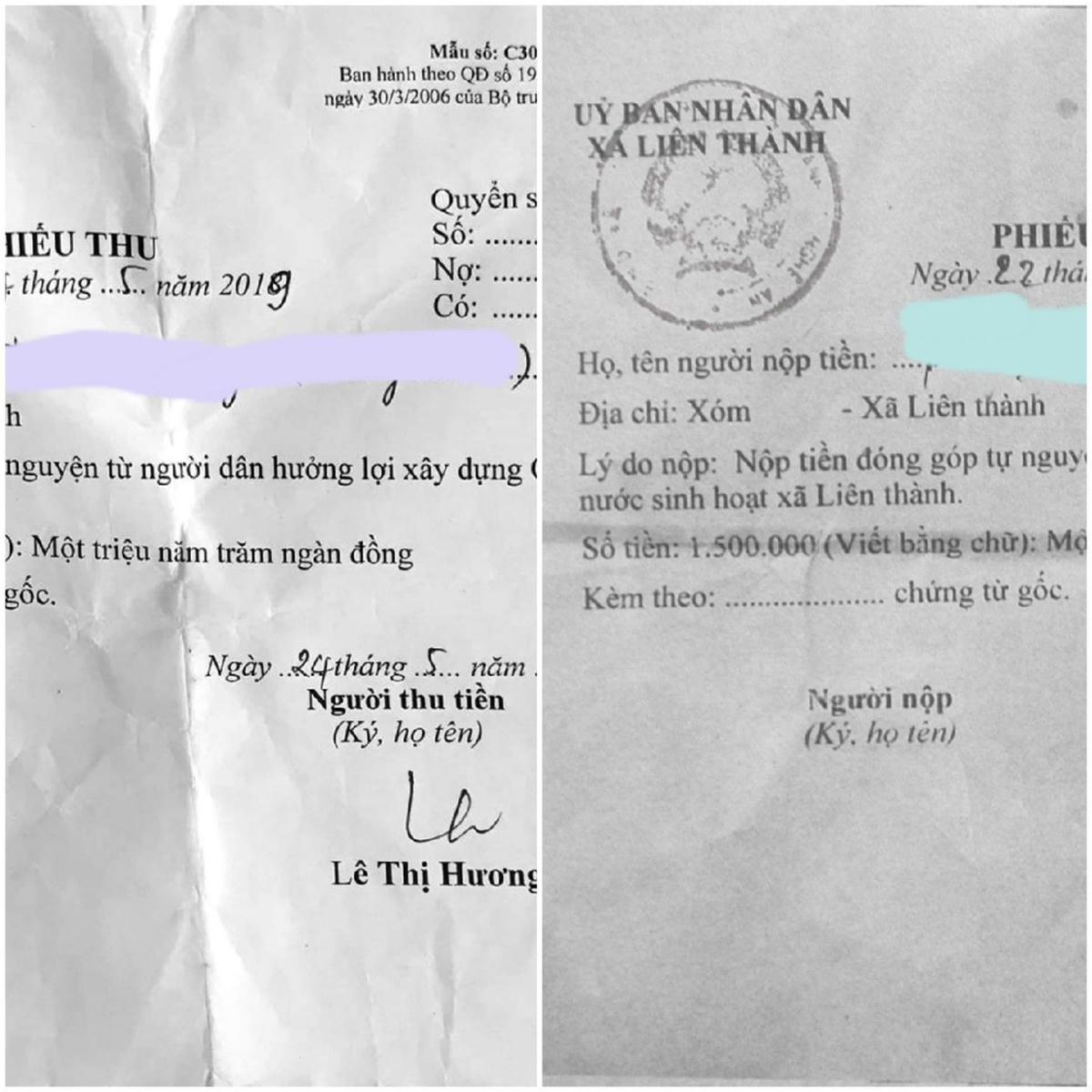 Dù đã nộp tiền cho xã hơn 2 năm trước.