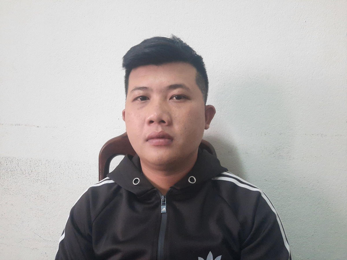 Đối tượng Lê Quang Thành tại cơ quan điều tra.