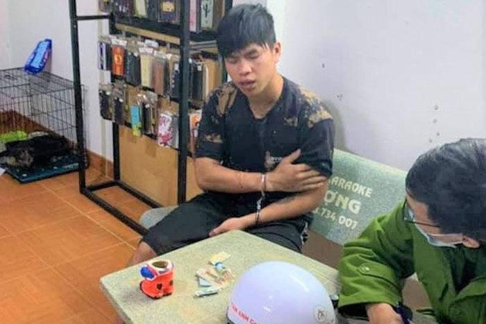 Đối tượng Lê Văn Phương tại thời điểm bị bắt.