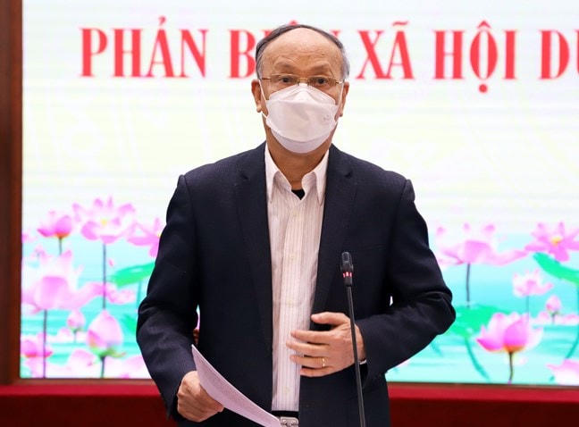 Ông Trần Ngọc Đường, Chủ nhiệm Hội đồng Tư vấn về Dân chủ - Pháp luật phát biểu tại Hội nghị.