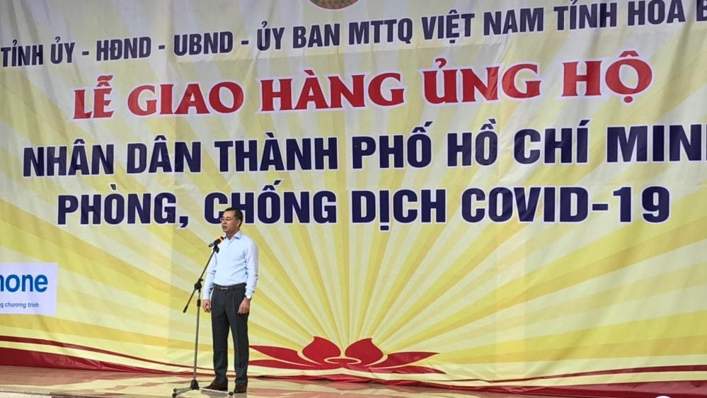 Bí thư tỉnh Hòa Bình Ngô Văn Tuấn gửi lời cảm ơn sâu sắc đến cộng đồng đã đóng góp, ủng hộ những nhu yếu phẩm hỗ trợ TP  HCM  chống dịch.